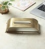 Gold Glass Sleek Slant Diamond Crystal Napkin Box