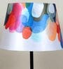 Sleek Spark Black Metal Table Lamp With Abstract Print Satin Shade