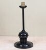 Sleek Spark Black Metal Table Lamp With Maze Print Satin Shade