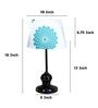 Sleek Spark Black Metal Table Lamp With Dahlia Floral Print Satin Shade
