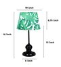 Sleek Spark Black Metal Table Lamp With Palm Print Satin Shade