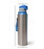 Blue Sleek Stainless Steel Fridge & Gym Bottle with Flip Top Cap & Strap, 700 ml
