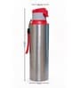 Red Sleek Stainless Steel Fridge & Gym Bottle with Flip Top Cap & Strap, 700 ml