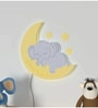 Sleeping Baby Elephent Yellow & Grey Engineered Wood Wall Art With LED Light