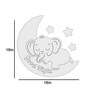 Sleeping Baby Elephent Yellow & Grey Engineered Wood Wall Art With LED Light