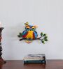 Sleepy Owl Multicolour Handmade Metal Wall Art