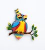 Sleepy Owl Multicolour Handmade Metal Wall Art