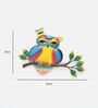 Sleepy Owl Multicolour Handmade Metal Wall Art