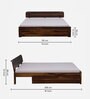 Sleigh Sheesham Wood King Size Bed With Drawer Storage In Provincial Teak Finish