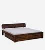 Sleigh Sheesham Wood King Size Bed With Drawer Storage In Provincial Teak Finish