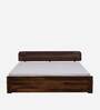 Sleigh Sheesham Wood King Size Bed With Drawer Storage In Provincial Teak Finish