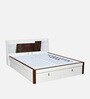 Slew Premier Queen Size Bed in White Finish with Hydraulic Storage Slew Premier Queen Size Bed in White Finish with Hydraulic Storage