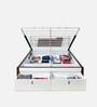 Slew Premier Queen Size Bed in White Finish with Hydraulic Storage Slew Premier Queen Size Bed in White Finish with Hydraulic Storage