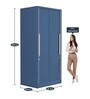 Slide N Store Metal Sliding Door Wardrobe in Tex Phiroja Blue Finish