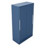 Slide N Store Metal Sliding Door Wardrobe in Tex Phiroja Blue Finish