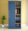 Slide N Store Metal Sliding Door Wardrobe in Tex Phiroja Blue Finish