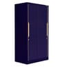 Compact Sliding Door Wardrobe in Textured Royal Blue Finish