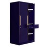 Compact Sliding Door Wardrobe in Textured Royal Blue Finish