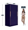 Compact Sliding Door Wardrobe in Textured Royal Blue Finish
