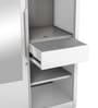 Slide Metal Sliding Door Wardrobe in Bond White Colour with Mirror