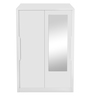 Slide Metal Sliding Door Wardrobe in Bond White Colour with Mirror
