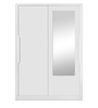 Slide Metal Sliding Door Wardrobe in Bond White Colour with Mirror