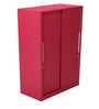 Slide N Store Metal Sliding Door Wardrobe in Tex Blush Red Finish