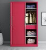 Slide N Store Metal Sliding Door Wardrobe in Tex Blush Red Finish