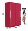 Slide N Store Metal Sliding Door Wardrobe in Tex Blush Red Finish