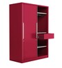 Slide N Store Metal Sliding Door Wardrobe in Tex Blush Red Finish