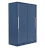 Slide N Store Wide Metal Sliding Door Wardrobe in Tex Phiroja Blue Finish