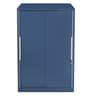 Slide N Store Wide Metal Sliding Door Wardrobe in Tex Phiroja Blue Finish