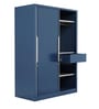 Slide N Store Wide Metal Sliding Door Wardrobe in Tex Phiroja Blue Finish