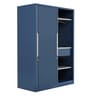 Slide N Store Wide Metal Sliding Door Wardrobe in Tex Phiroja Blue Finish