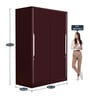 Slide N Store Metal Sliding Door Wardrobe in Tex Shell Wine Red Finish