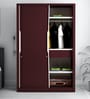 Slide N Store Metal Sliding Door Wardrobe in Tex Shell Wine Red Finish