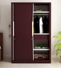 Slide N Store Metal Sliding Door Wardrobe in Tex Shell Wine Red Finish