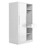 Slide Metal Sliding Door Wardrobe in Tex Bond White Colour