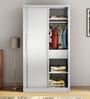 Slide Metal Sliding Door Wardrobe in Tex Bond White Colour