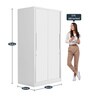 Slide Metal Sliding Door Wardrobe in Tex Bond White Colour