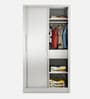 Slide Metal Sliding Door Wardrobe in Tex Bond White Colour
