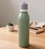 Green Slim Fit Stainless Steel Hydration Water Bottle with Carry Loop, 750 ml