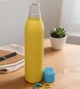 Yellow Slim Fit Stainless Steel Hydration Water Bottle with Carry Loop, 750 ml