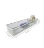 Slim Rectangular Ecru White Metal Mesh Desk Organizer Tray