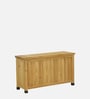 Slim Stocker Solid Wood Bench in Natural Finish with Storage
