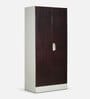 Slimline 2 Door Wardrobe with Locker in Dark Wood Colour