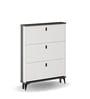 Slimline 3 Drawer Shoe Cabinet Organizer Acrylic Finish