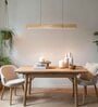 Slimline 36 Beige Solid Wood Linear LED Hanging Light