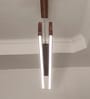 Slimline 36 Duo Brown Solid Wood Linear LED Hanging Light