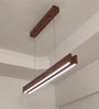 Slimline 36 Duo Brown Solid Wood Linear LED Hanging Light